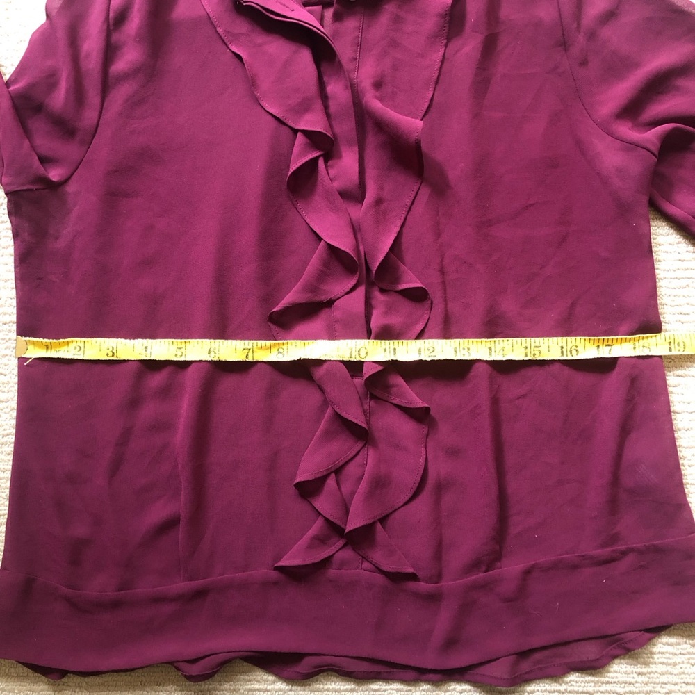 RW&CO Ruffle Burgundy Blouse - Picture 5 of 7